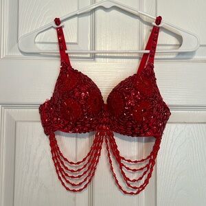 Red Belly Dancing Bra